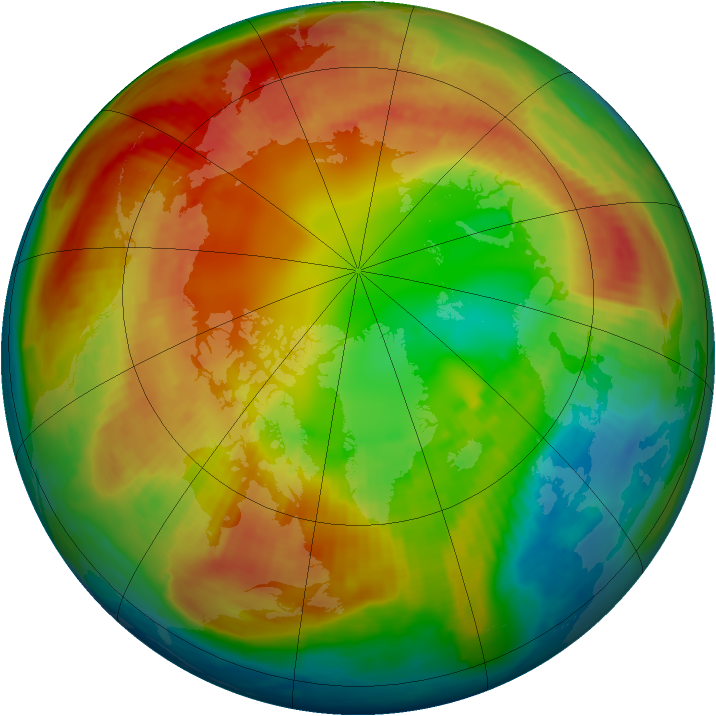 Arctic ozone map for 14 February 1998